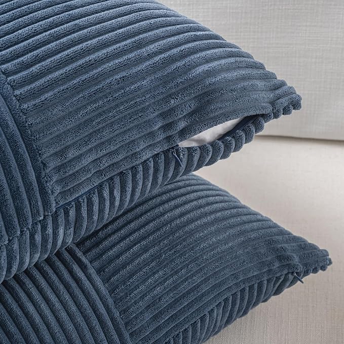 Fancy Homi 2 Packs Dusty Blue Lumbar Decorative Throw Pillow Covers 12x20 Inch - Image 4