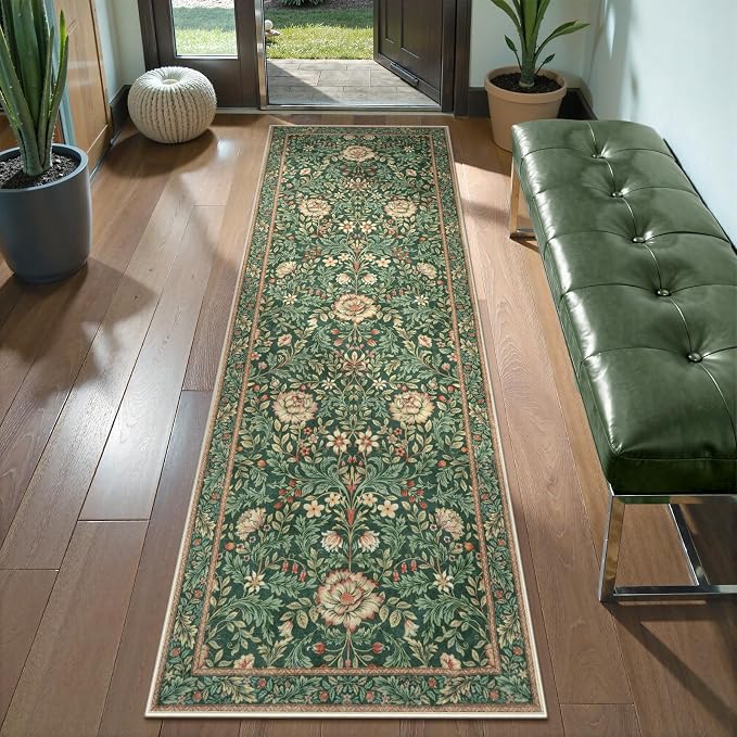 LIVEBOX Green Kitchen Runner Rug 2x6, Washable Runners by LIVEBOX
