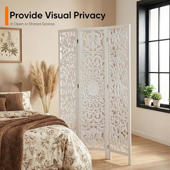 JOSTYLE Wooden Room Divider Screen, 3-Panel Screen Divider - Image 5