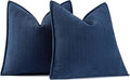 MIULEE Pack of 2 Navy Blue Decorative Pillow Covers 16x16 Inch Soft Chenille by MIULEE