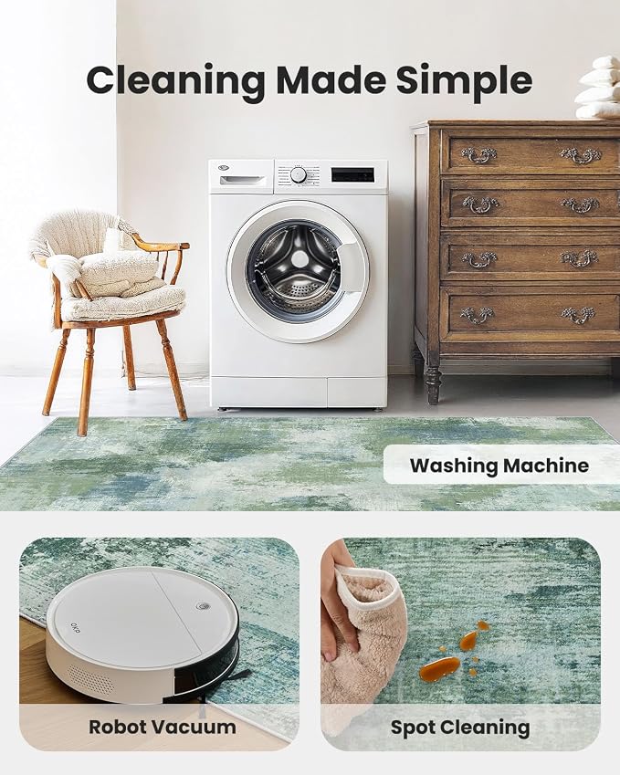 Washable Area Rug 2x4, Small Entryway Rug Non-Slip Vintage Door Mat Indoor - Image 5