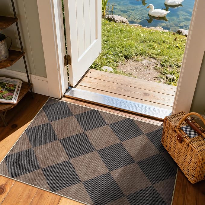 Beeiva Checkered Print 2x3 Samall Area Rugs - Image 7