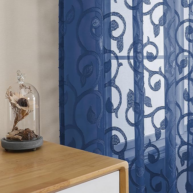 OWENIE Furman Sheer Curtains 72 inches Long 2 Panels Set, Light Filtering Top - Image 7
