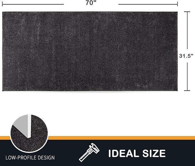 PURRUGS Dirt Trapping Door Mat 31.5" x 70", Non-Slip Machine Washable Entryway - Image 2