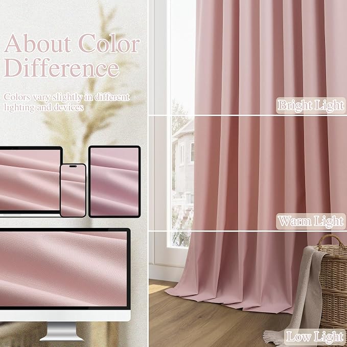 Guken 100% Blackout Linen Curtains 84 Inch 2 Panels Set - Image 7