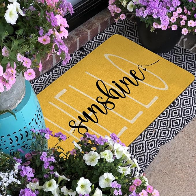 Spring Summer Door Mat, Entryway Front Porch Farmhouse Spring Welcome Door Mat - Image 6