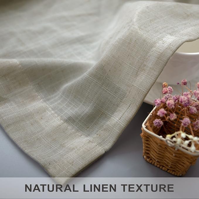 Beige Linen Curtains 38 Inch Width - Image 7