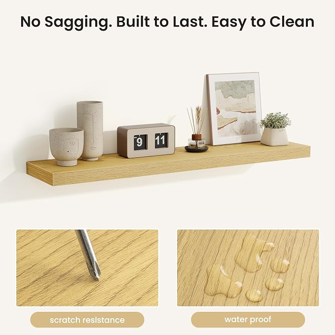 Fun Memories Rustic Wood Floating Shelves - Image 4