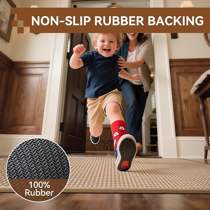 Front Door Mat 24''x35'', Absorbent Dirt Resist Washable Non Slip Low-Profile - Image 8