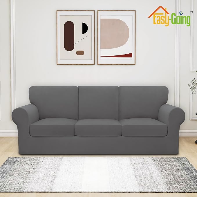 Easy-Going 7 Pieces Stretch Couch Cover Washable Sofa Cover Set - Image 2