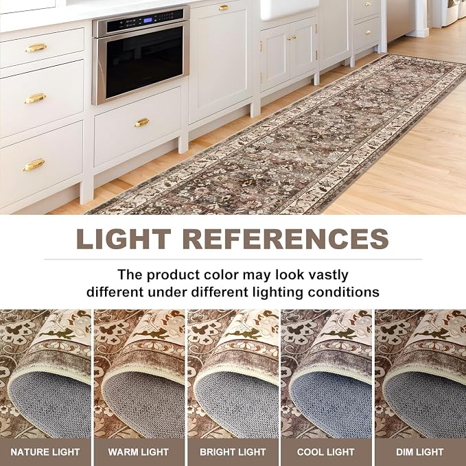 LOKHOM Washable Runner Rug, 2x10 Non-Slip Vintage Farmhouse Hallway Runner Rug - Image 5