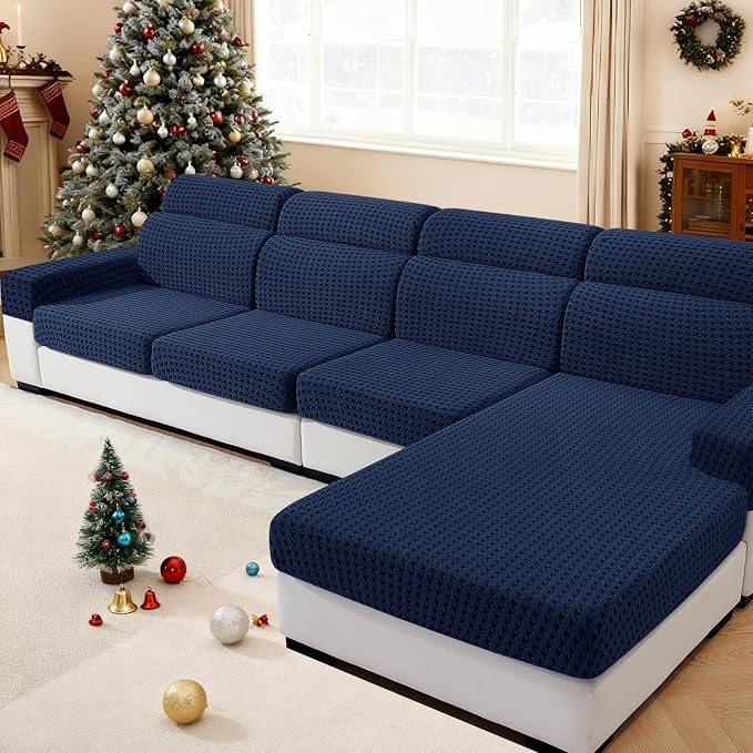 MAXIJIN Couch Cushion Covers for Sectional Sofa, Stretch Sofa Cushion Cover by MAXIJIN