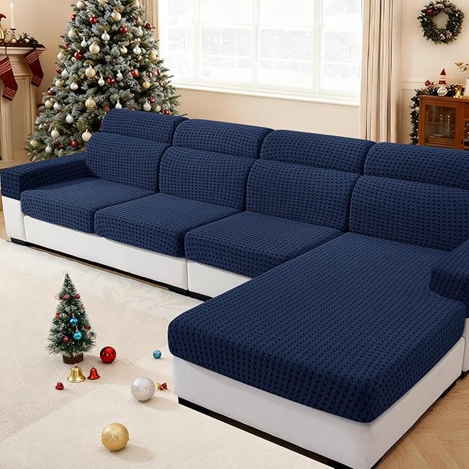 MAXIJIN Couch Cushion Covers for Sectional Sofa, Stretch Sofa Cushion Cover by MAXIJIN