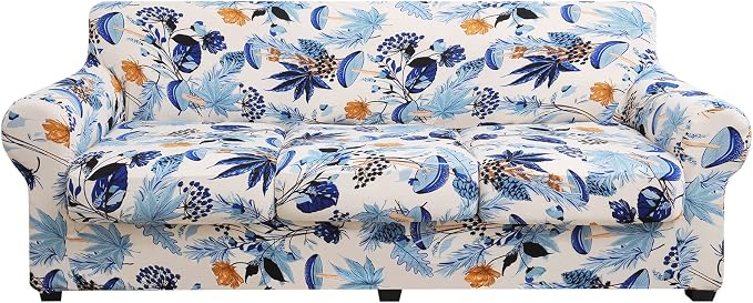 hyha Couch Cover, Floral Pattern, 4 Pieces, Sofa Slipcovers, by hyha
