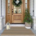 KOZYFLY Brown and Black Striped Porch Rug 27.5x43 Inches Area Rug Washable by KOZYFLY