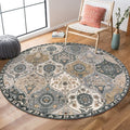 Lahome Moroccan Trellis Washable Round Rugs, Non-Slip Soft Round Rug 4ft by Lahome