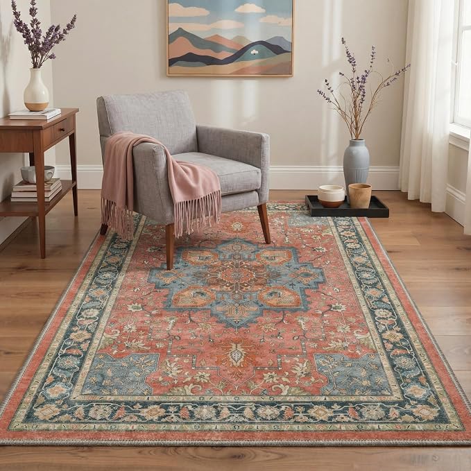 GENIMO 5x7 Area Rugs for Living Room, Machine Washable Rug, Non Slip Indoor - Image 3