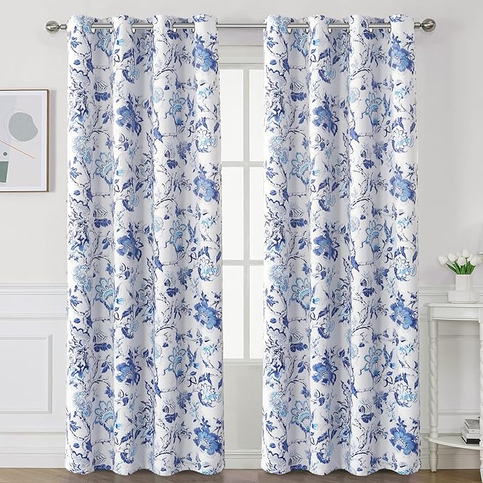 H.VERSAILTEX Blackout Curtains 96 Inch Length 2 Panels Set Floral Print Curtain - Image 2