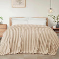 Exclusivo Mezcla Twin Size Flannel Fleece Blanket, Super Soft Striped Jacquard by ExclusivoMezcla