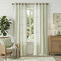 jinchan Linen Curtains for Living Room Sage Green Striped Curtains for Bedroom by JINCHAN