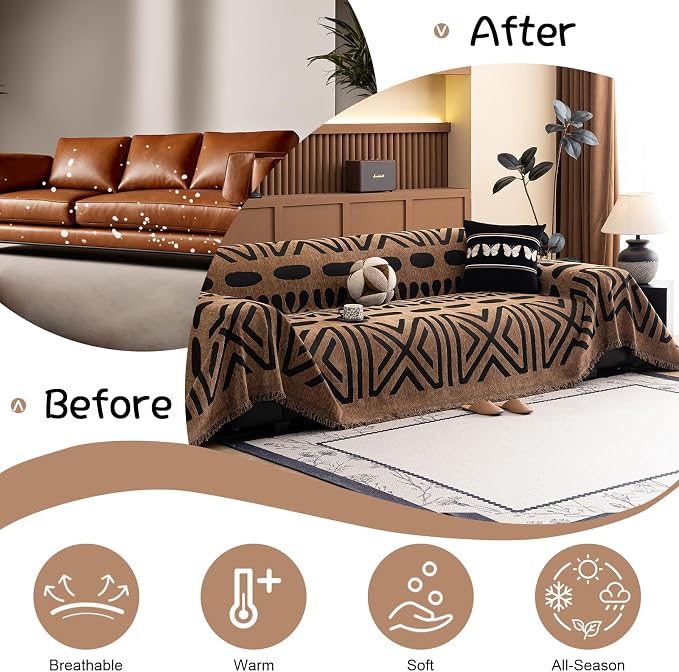 VClife Couch Cover Bohemian Morroccan Sofa Cover Washable Sofa Slipcover - Image 4