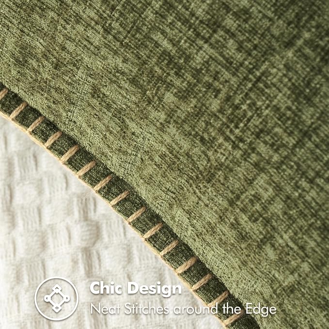 MIULEE Pack of 2 Couch Throw Pillow Covers 12x20 Inch Olive Green Farmhouse - Image 2
