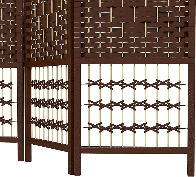 HOMCOM 6 Panel Room Divider, Folding Privacy Screen, 5.6' Room Separator - Image 9