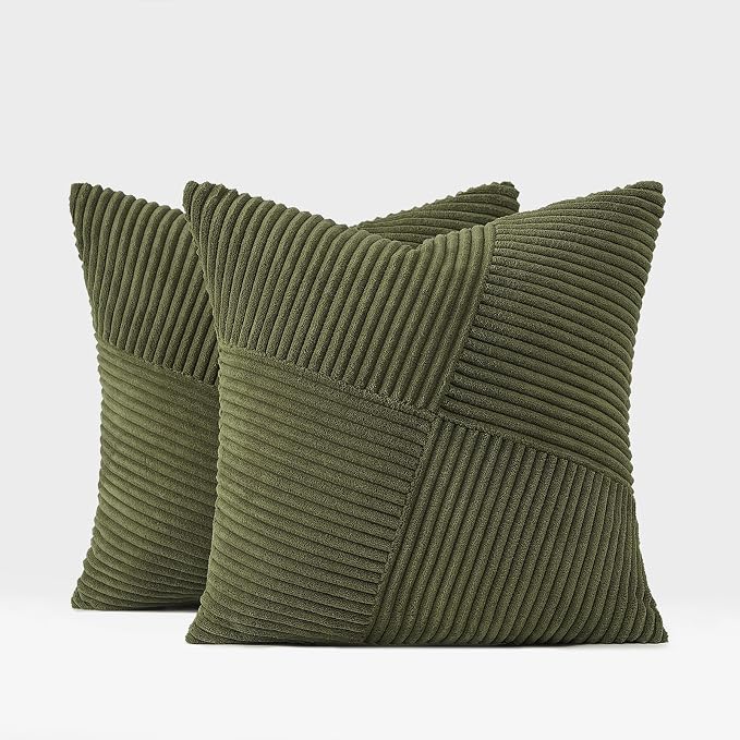 Topfinel 12x12 Inch Olive Green Decorative Throw Pillow Covers Set of 2 - Image 8