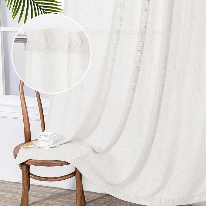MYSKY HOME Extra Long Curtains for Living Room, Soft Cotton Fabric Boho Window - Image 9