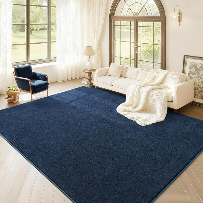 Soft Rugs for Living Room 6x9 Navy Blue, Minimalist Area Rug for Bedroom - Image 3