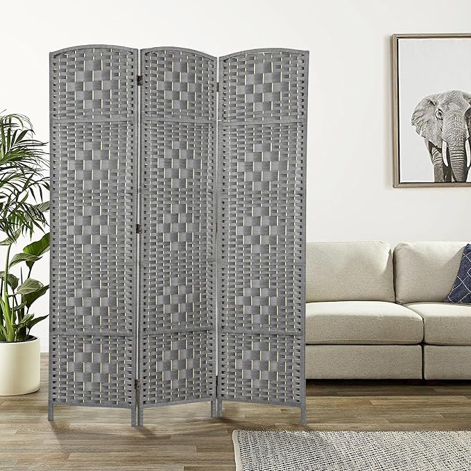 Rose Home Fashion Room Divider 5.6 ft.Tall-15.7" Wide Weave Fiber 3 Panels Room - Image 3