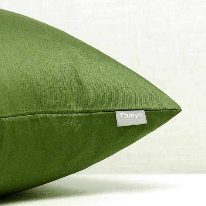 Thmyo 4-Pack 100% Cotton Lumbar Comfortable Solid Decorative Throw Pillow Case - Image 7