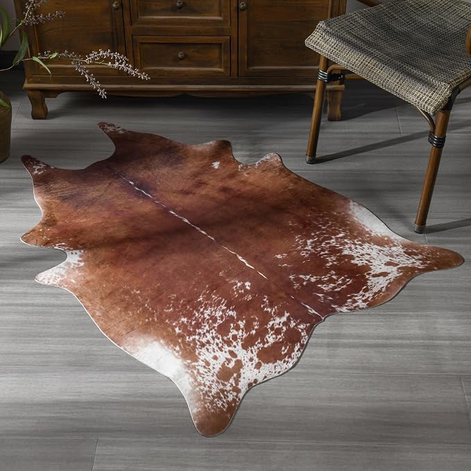 Easycozy Faux Cowhide Cow Print Rug: 3 x 4 Western Decor Faux Cowhide, - Image 8