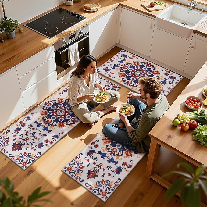 HEBE Washable Kitchen Rugs Sets of 3, Non Slip Absorbent Kitchen Rugs and Mats - Image 7