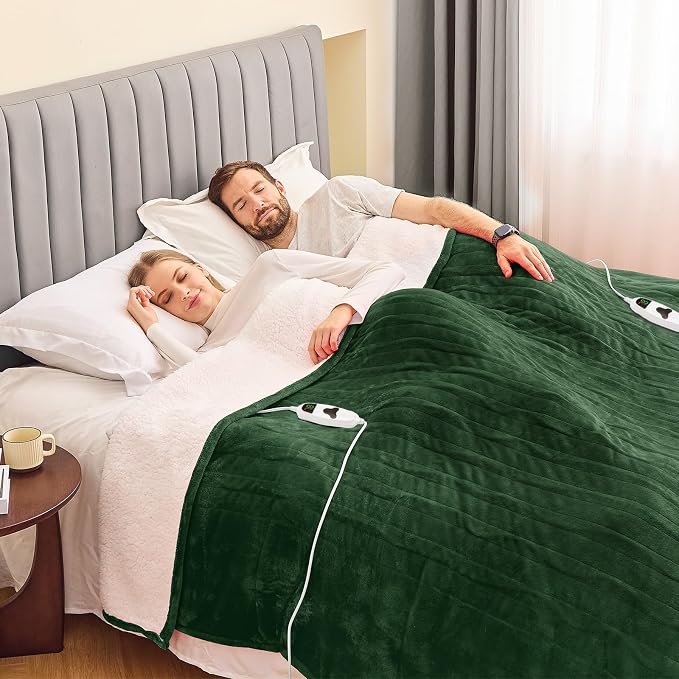 greenoak Heated Blanket Electric King Size 100"X90" Dual Control, Heating - Image 2
