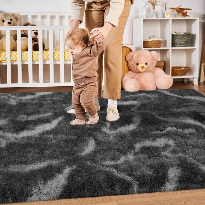 Merelax Area Rugs for Living Room Bedroom, Non-Slip Large 6x9 Feet Soft Fluffy - Image 3