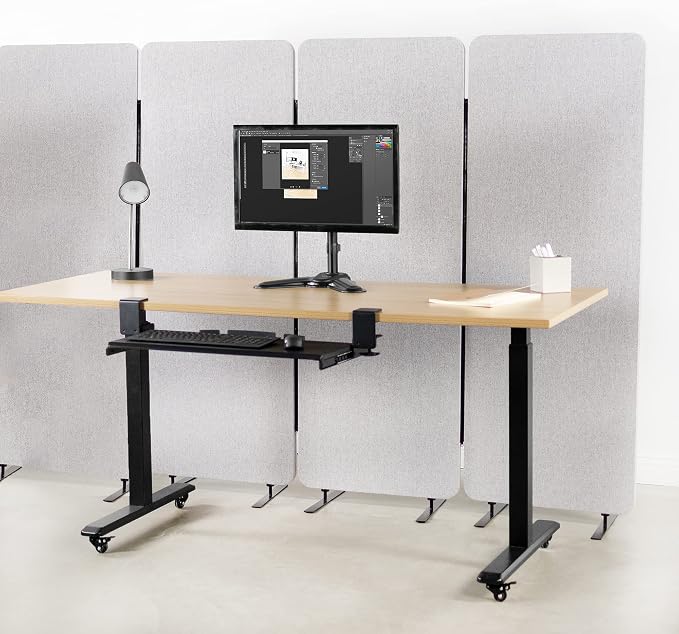 VIVO Freestanding 24 x 66 inch Privacy Panel, Cubicle Divider, Acoustic Wall - Image 9