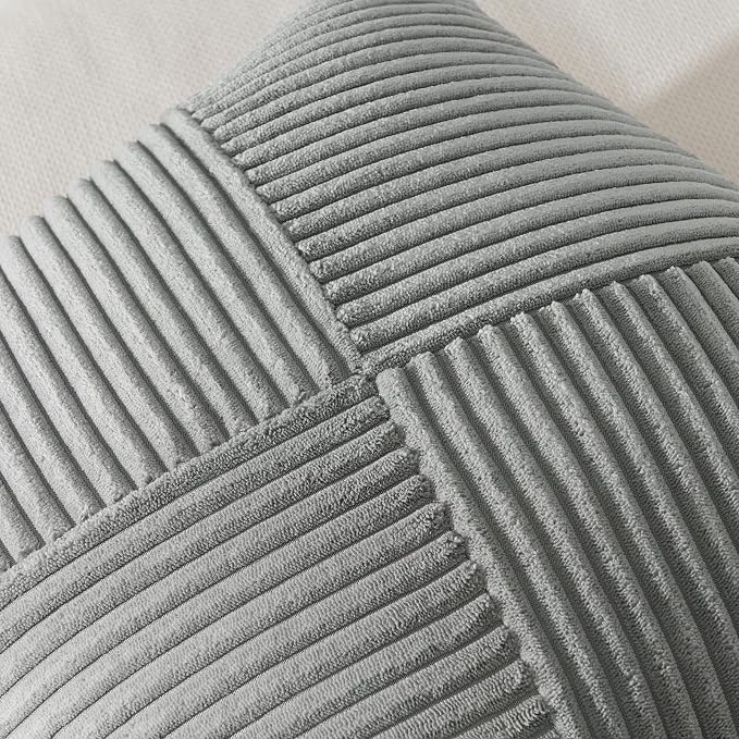 Topfinel Decorative LightGrey Throw Pillow Covers 26x26 Inch Soft Corduroy - Image 3