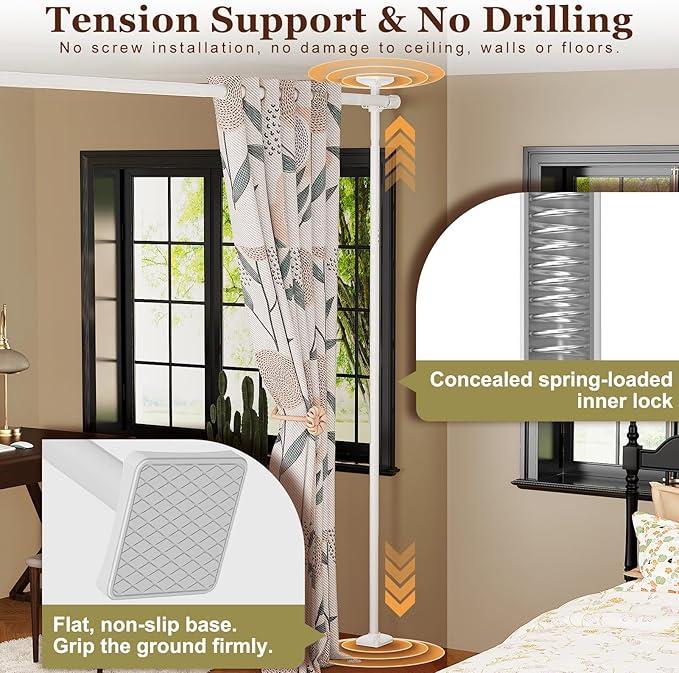 Goovilla Room Divider for Room Separation, Tension Curtain Rods No Drilling - Image 4