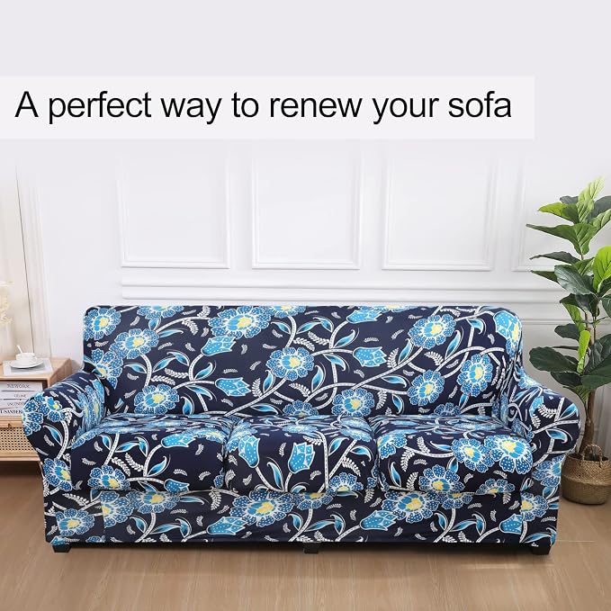 hyha Couch Cover, Floral Pattern, 4 Pieces, Sofa Slipcovers, - Image 8