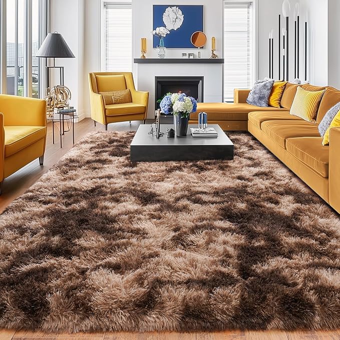 Rugs for Living Room 9x12, Soft Shaggy Modern Shag Area Rug for Bedroom by Quntue