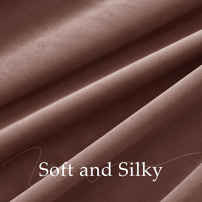 NICETOWN Dusty Rose Pink 90 inch Long Velvet Curtains Panel - Image 8