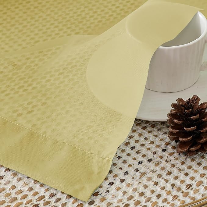 Aiyufeng Yellow Sheer Curtains 72 Inches Long 2 Panels Set, Semi Transparent - Image 3