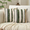 Aeckself Boho Throw Pillow Covers 18x18 Inch Set of 2, Farmhouse Decorative by AECKSELF