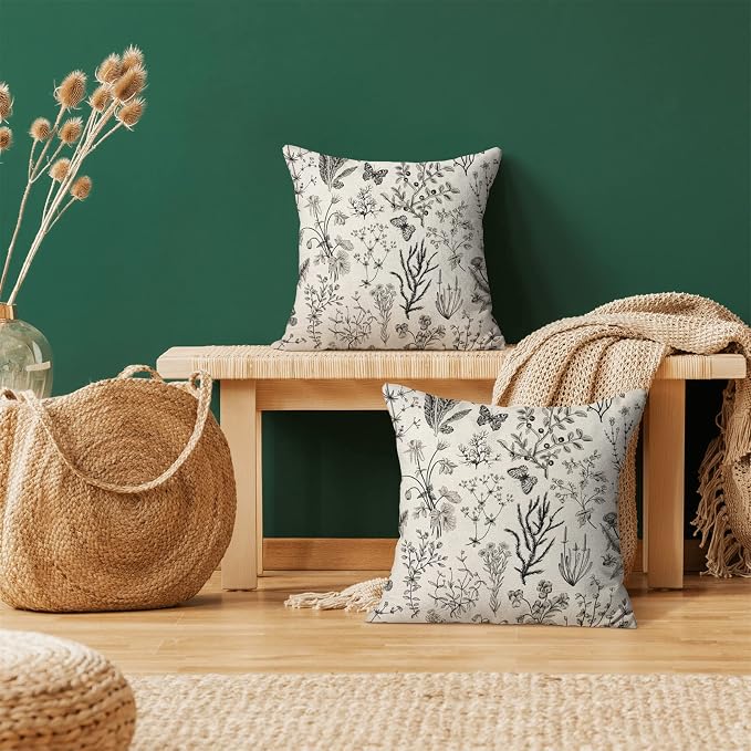 AEIOAE Spring Pillow Covers 20x20 Inch Set of 2, Seasonal Floral Outdoor - Image 2