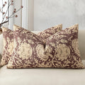 Vintage Floral Print Throw Pillow Covers 12x20 Set of 2 Neutral Modern by DKwizme