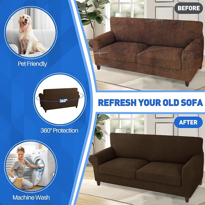 MAXIJIN 3 Piece Stretch Couch Covers - Image 5