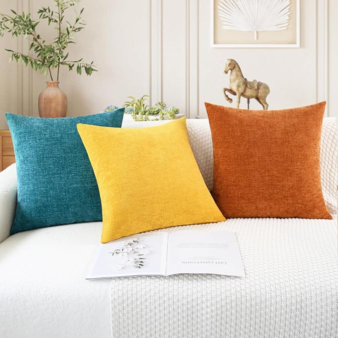 CaliTime Throw Pillow Covers Decorative 12 X 20 Inches Pack of 2 Cozy Chenille - Image 5