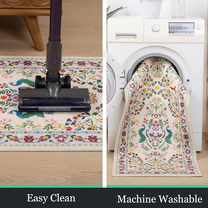 HEBE Washable Kitchen Rugs Sets of 3, Non Slip Absorbent Kitchen Rugs and Mats - Image 5