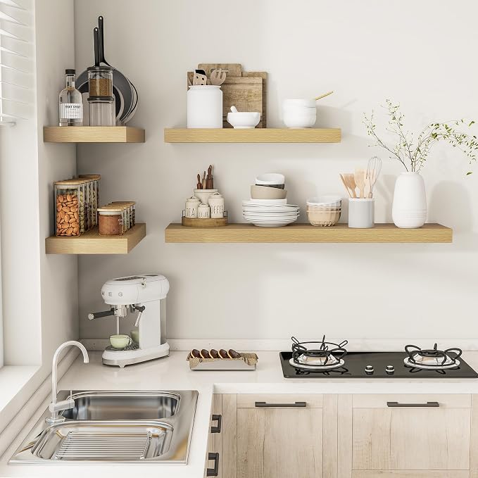Vivelove 12 Inch Deep Floating Shelves 47.2 inch Long, 2 Inch Thick Wall Shelves - Image 7